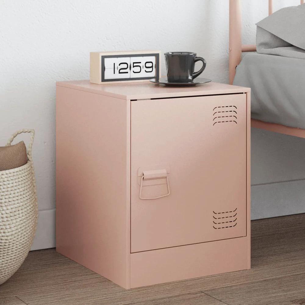 Bedside Cabinet Black 34.5x39x44 cm vidaXL Steel by vidaXL