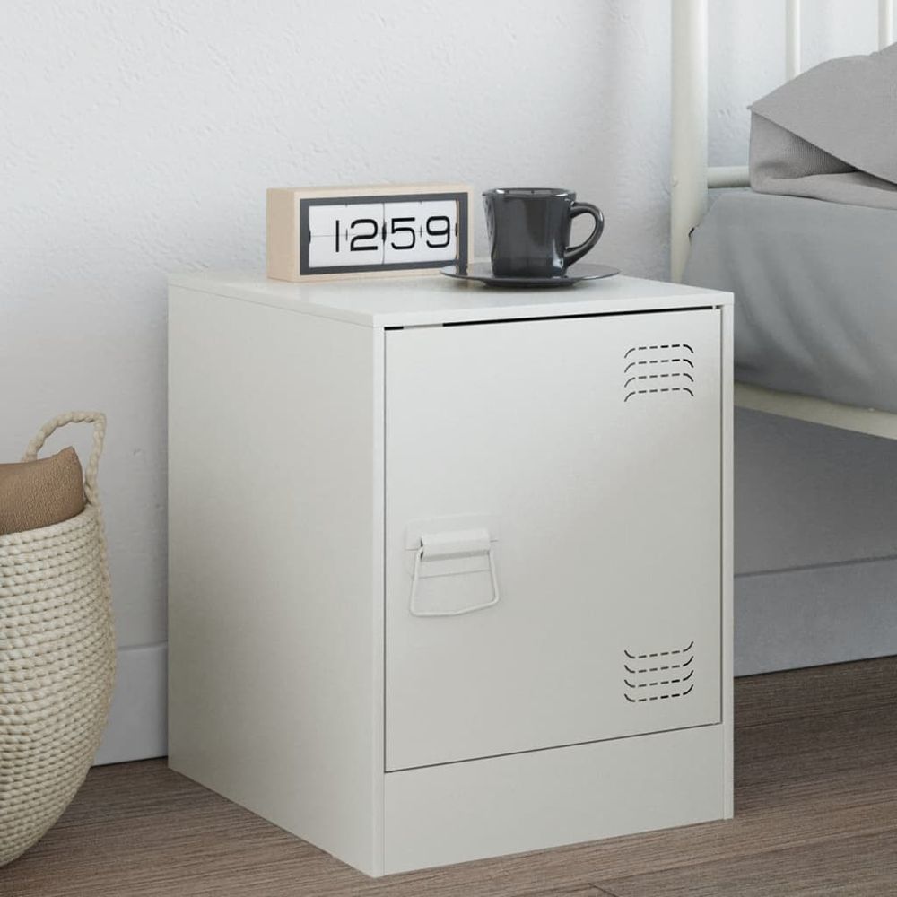 Bedside Cabinet Black 34.5x39x44 cm vidaXL Steel - Bedside Table from vidaXL