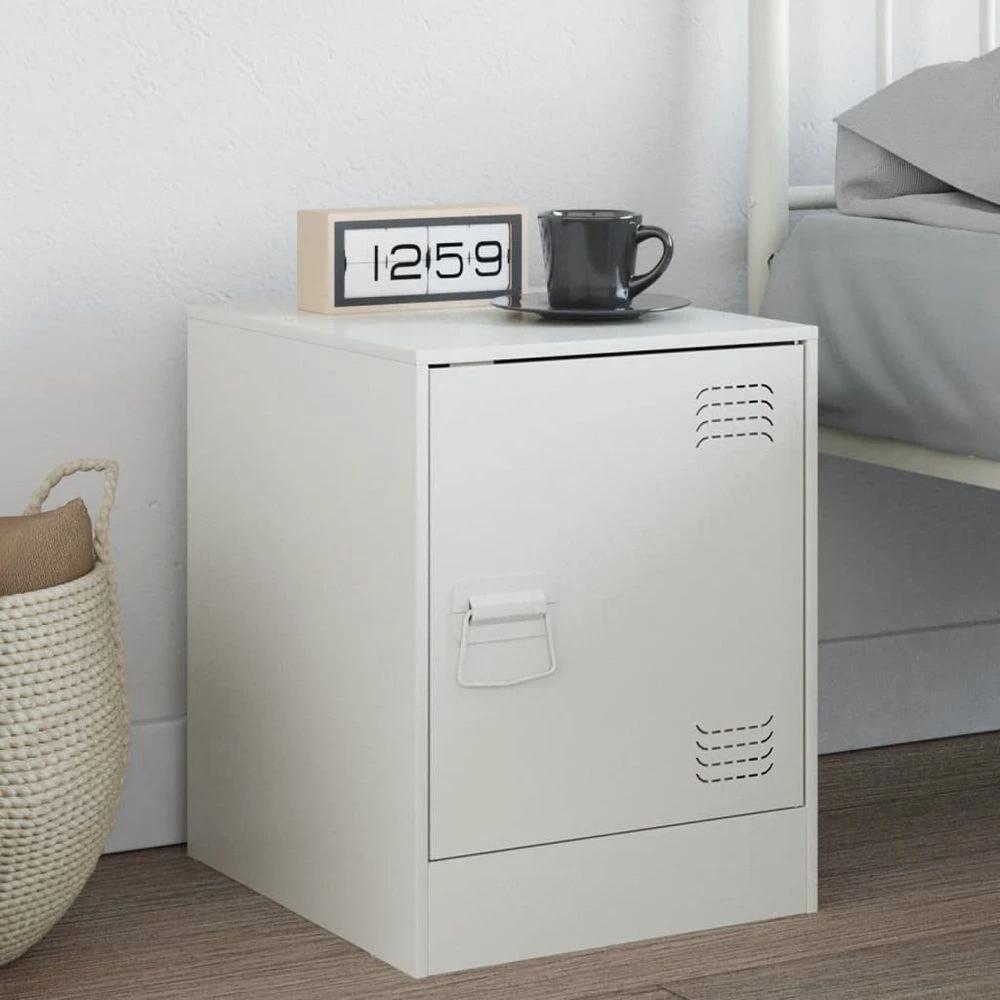 Bedside Cabinet Black 34.5x39x44 cm vidaXL Steel by vidaXL