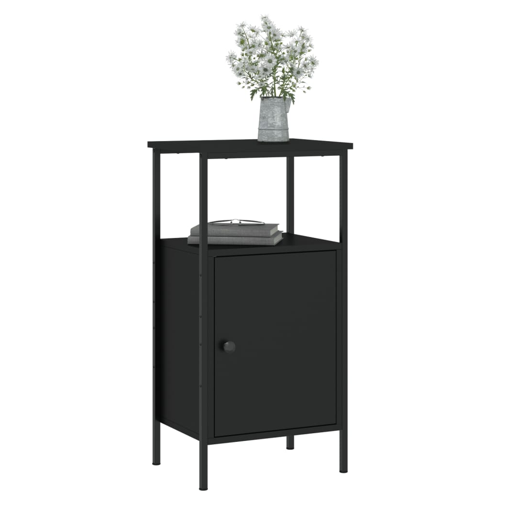 Bedside Cabinets 2 pcs Black 41x31x80 cm vidaXL Engineered Wood - Bedside Table from vidaXL