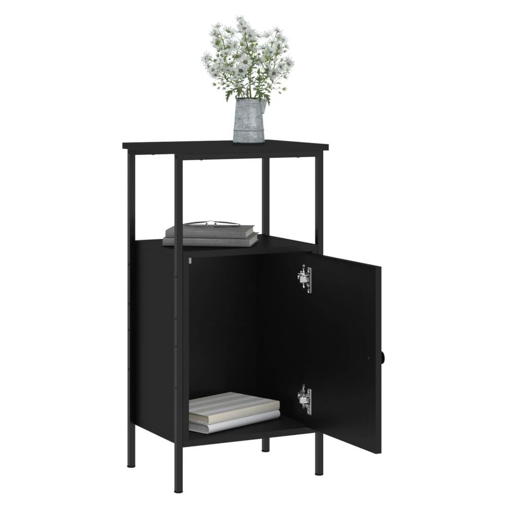 Bedside Cabinets 2 pcs Black 41x31x80 cm vidaXL Engineered Wood - Bedside Table from vidaXL