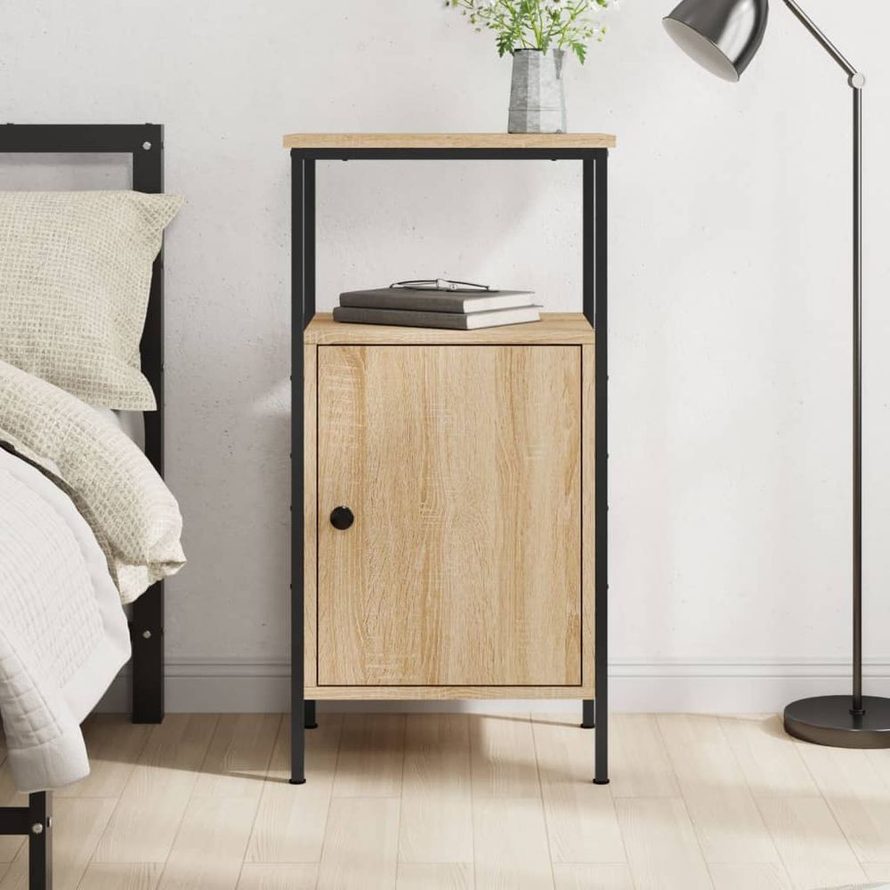 Bedside Cabinets 2 pcs Black 41x31x80 cm vidaXL Engineered Wood - Bedside Table from vidaXL