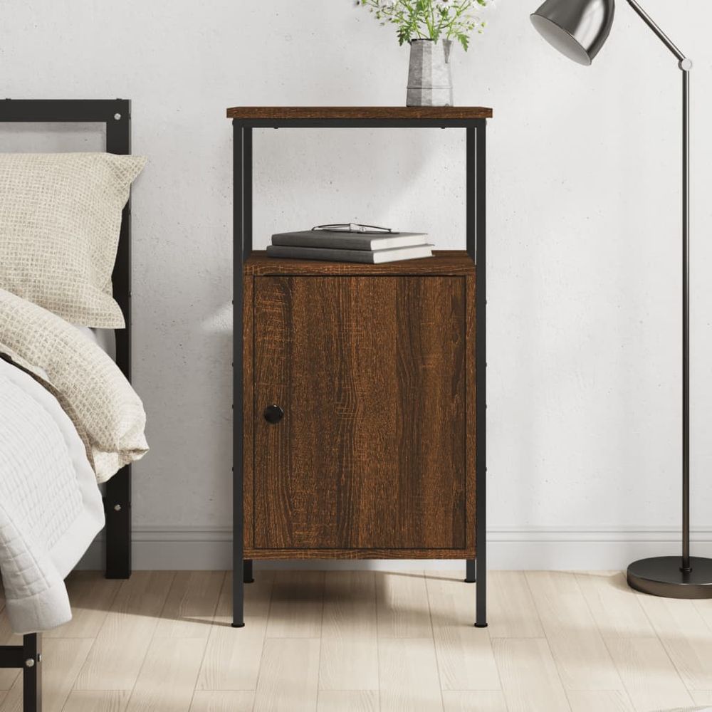 Bedside Cabinets 2 pcs Black 41x31x80 cm vidaXL Engineered Wood - Bedside Table from vidaXL