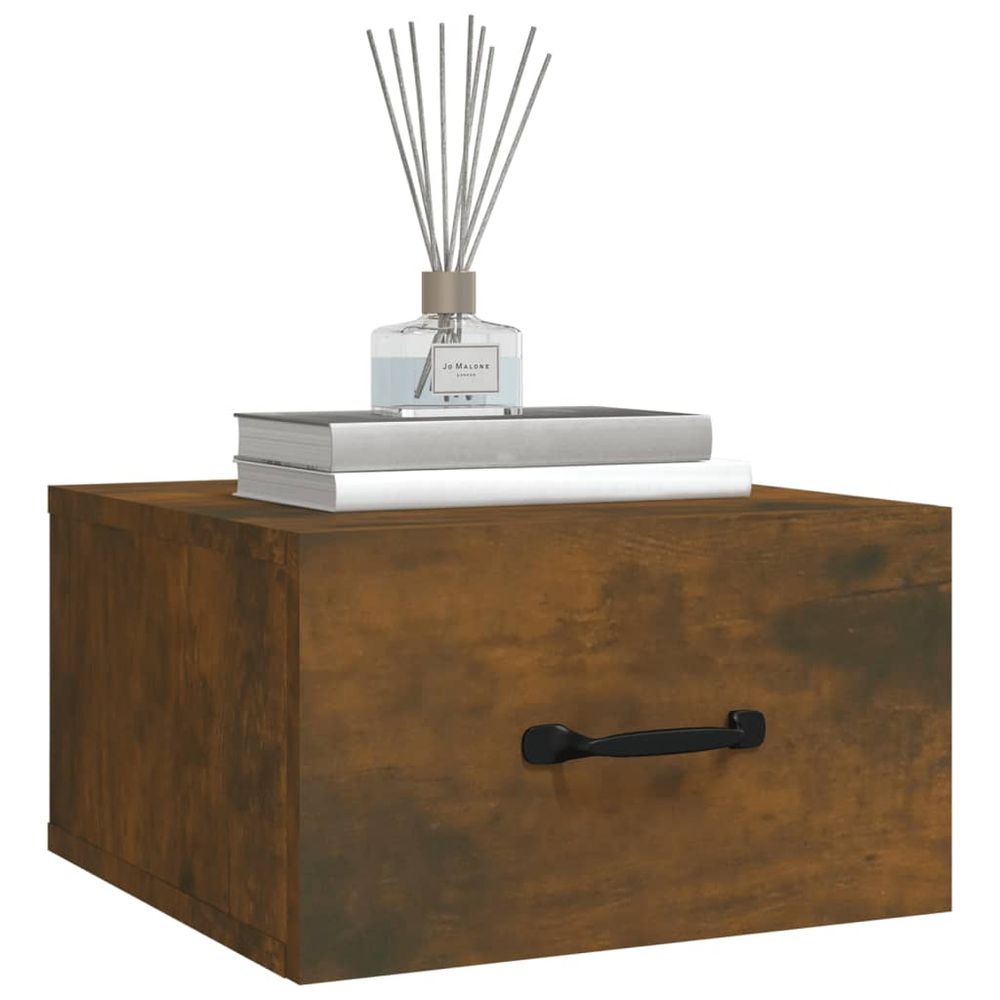 Wall-mounted Bedside Cabinet Smoked Oak 35x35x20 cm - Bedside Table from vidaXL