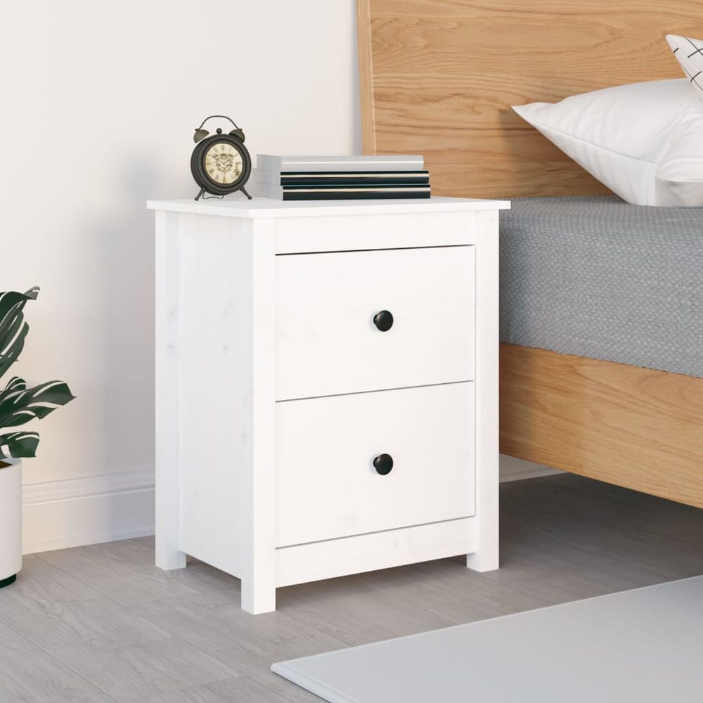 Bedside Cabinet 50x35x61.5 cm vidaXL Solid Wood Pine - Bedside Table from vidaXL