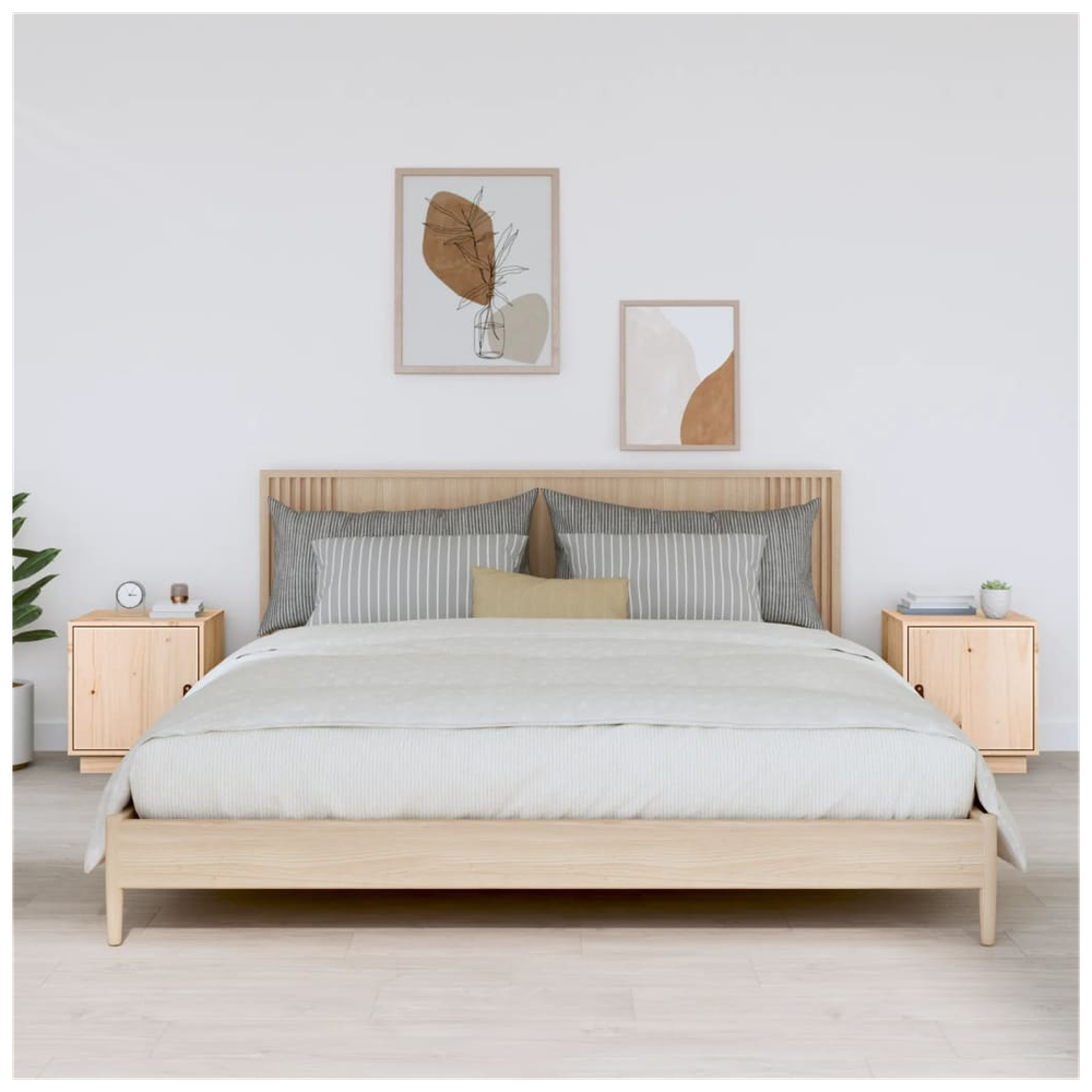 Bedside Cabinets 2 pcs 40x34x45 cm vidaXL Solid Wood Pine - Bedside Table from vidaXL