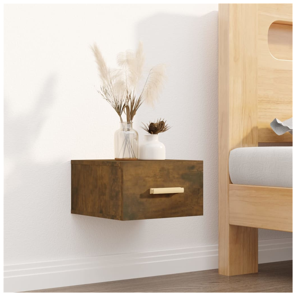 Wall-mounted Bedside Cabinets 2 pcs Smoked Oak 35x35x20 cm - Bedside Table from vidaXL
