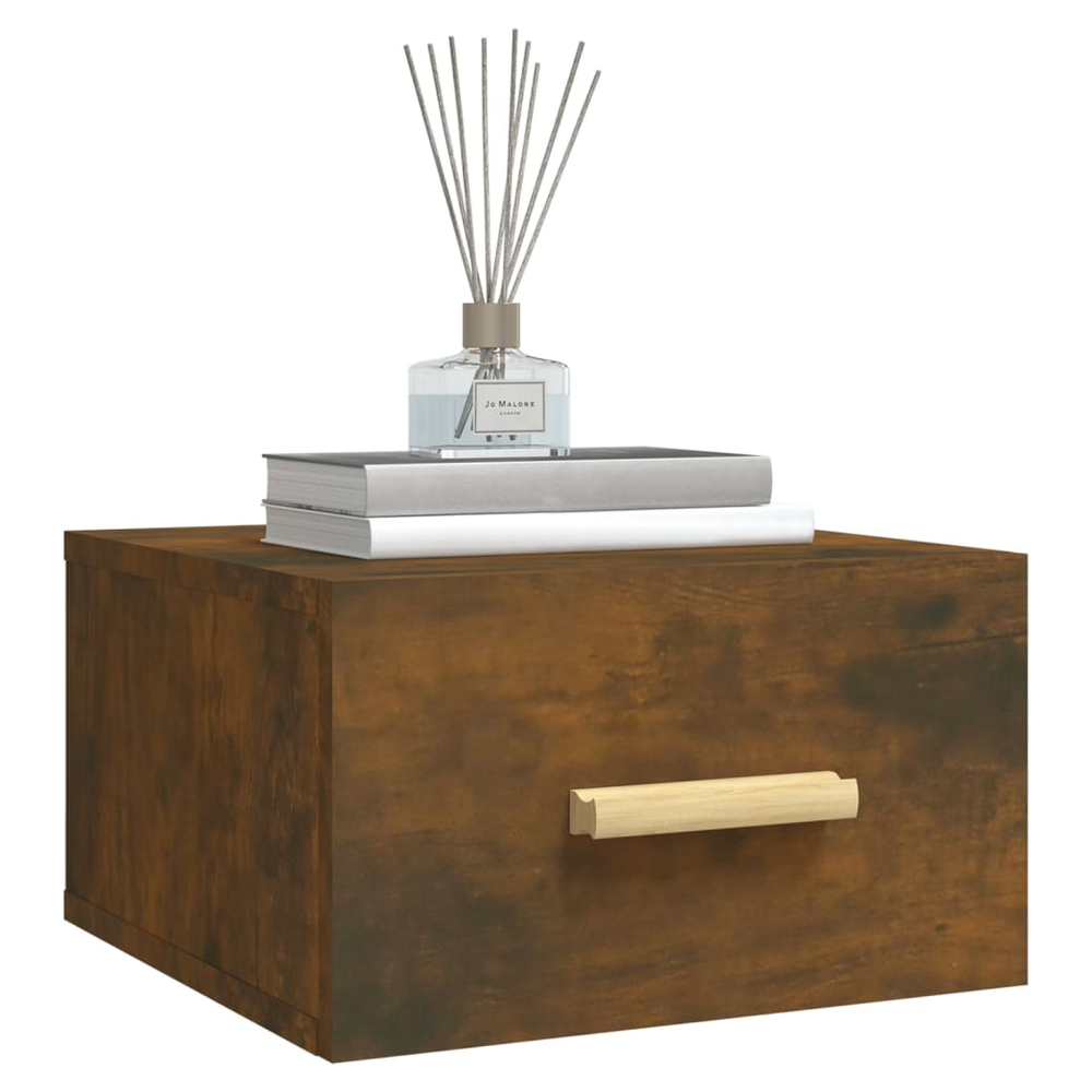 Wall-mounted Bedside Cabinets 2 pcs Smoked Oak 35x35x20 cm - Bedside Table from vidaXL