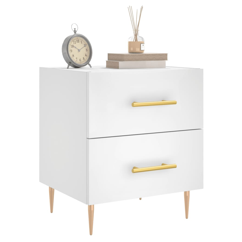 Bedside Cabinet White 40x35x47.5 cm vidaXL Engineered Wood - Bedside Table from vidaXL