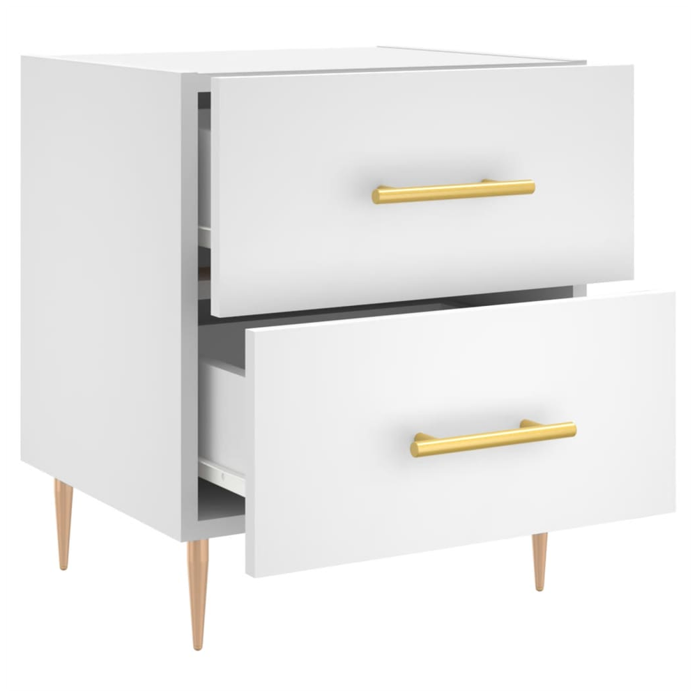 Bedside Cabinet White 40x35x47.5 cm vidaXL Engineered Wood - Bedside Table from vidaXL