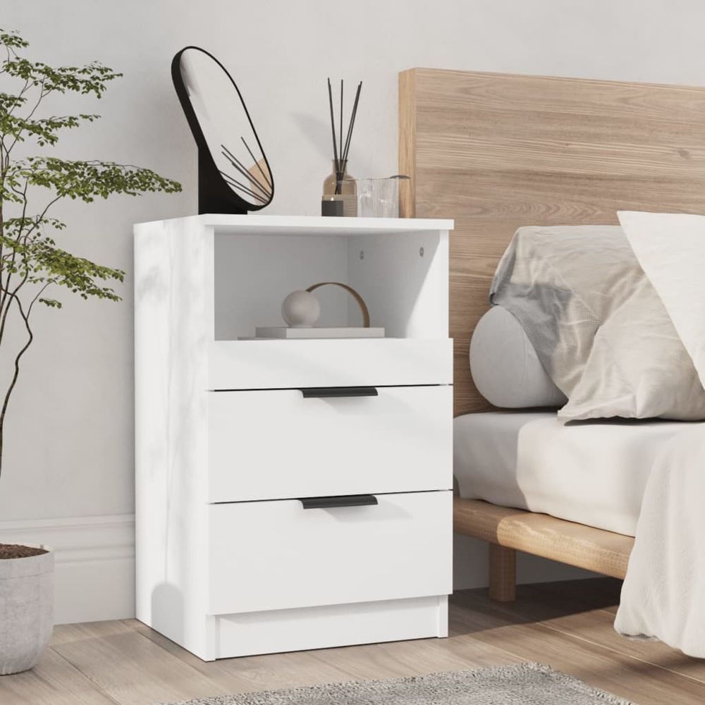 Bedside Cabinet Smoked Oak Engineered Wood vidaXL - Bedside Table from vidaXL