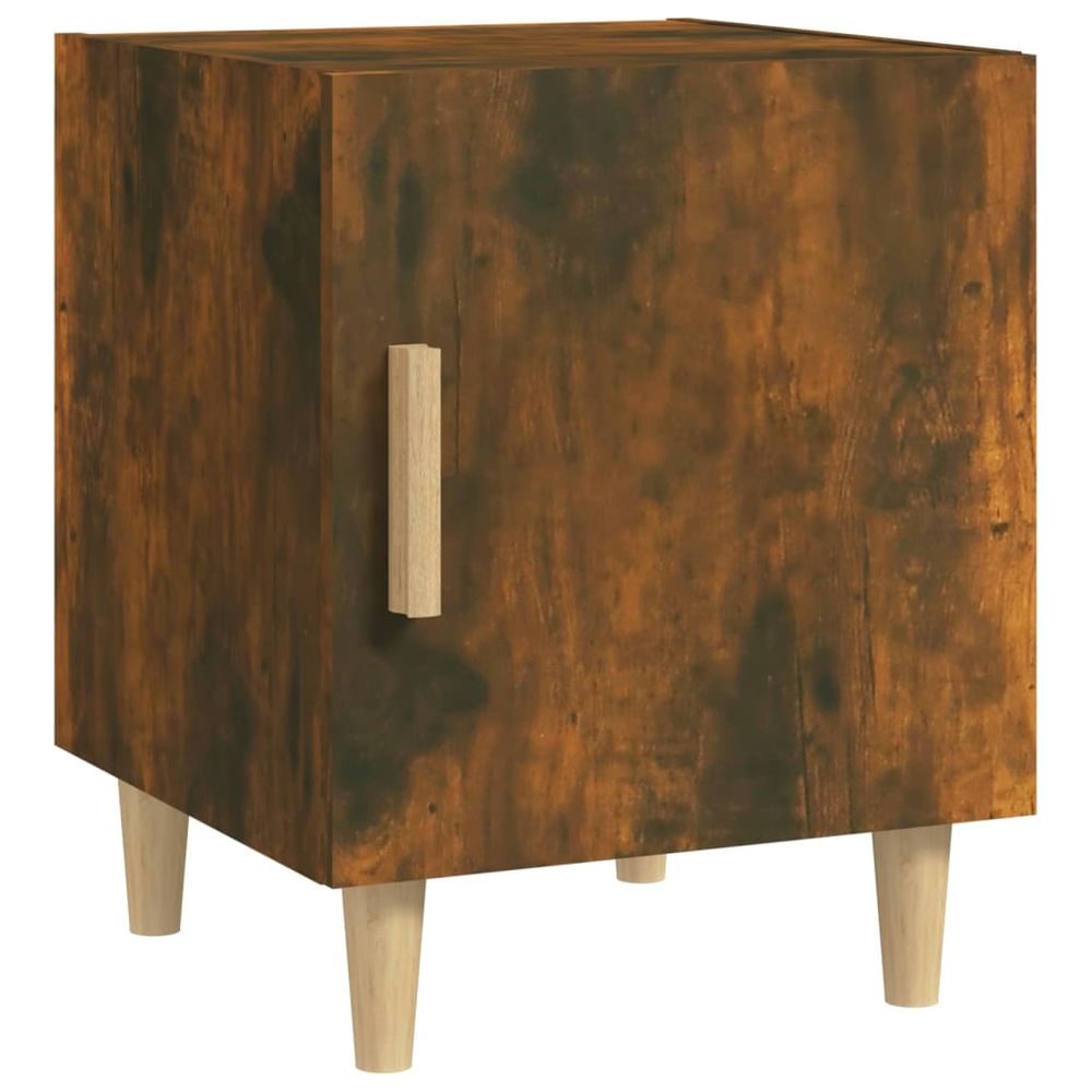 Bedside Cabinet Smoked Oak Engineered Wood vidaXL - Bedside Table from vidaXL