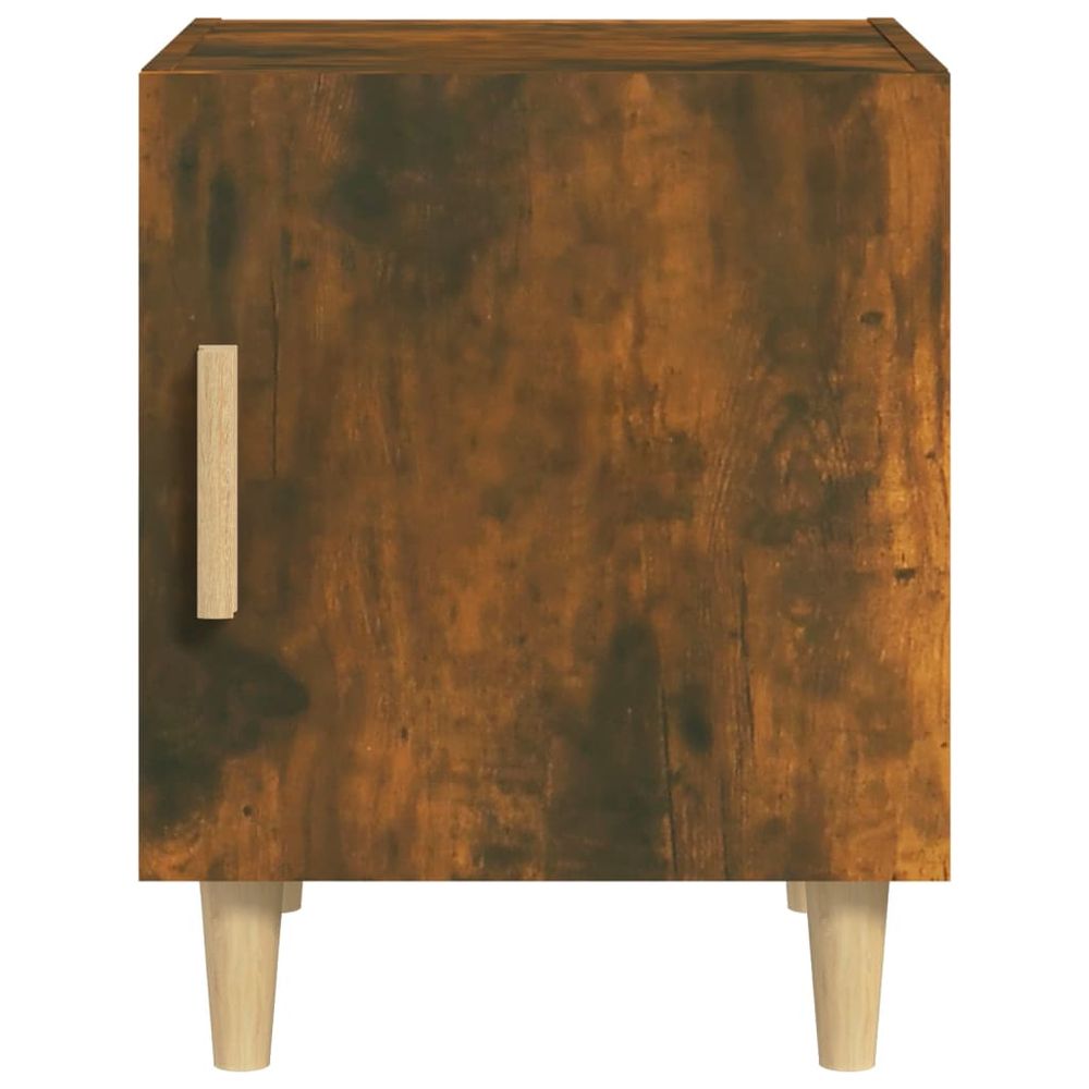 Bedside Cabinet Smoked Oak Engineered Wood vidaXL - Bedside Table from vidaXL