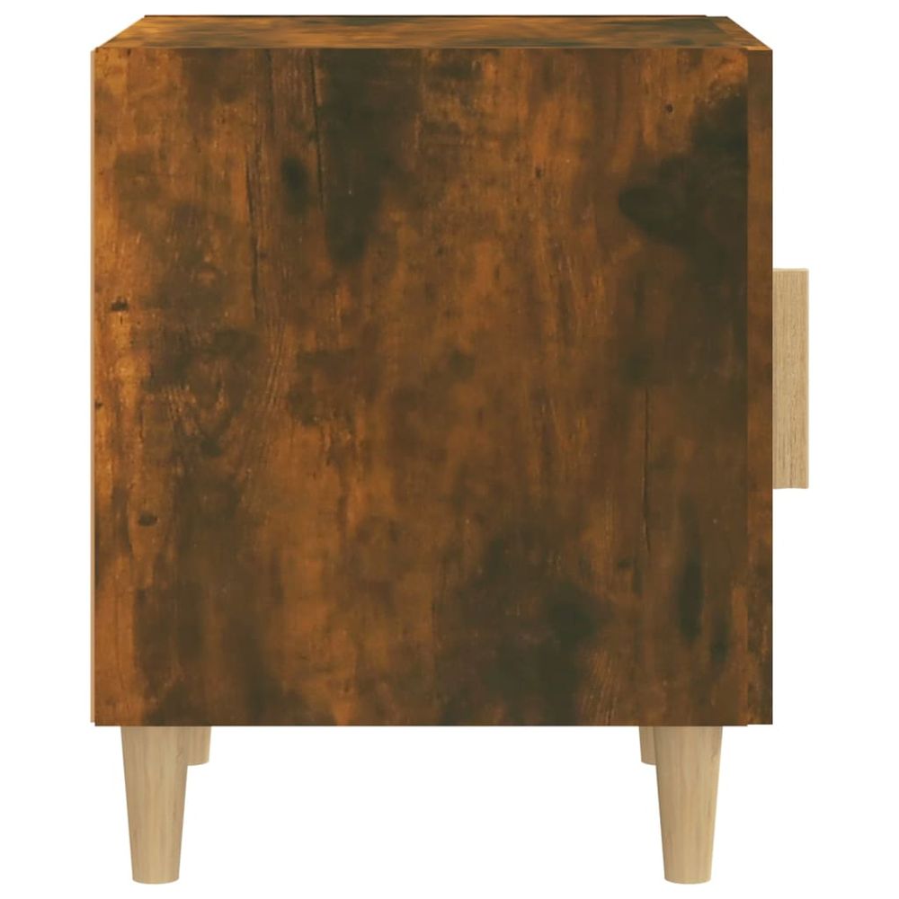 Bedside Cabinet Smoked Oak Engineered Wood vidaXL - Bedside Table from vidaXL
