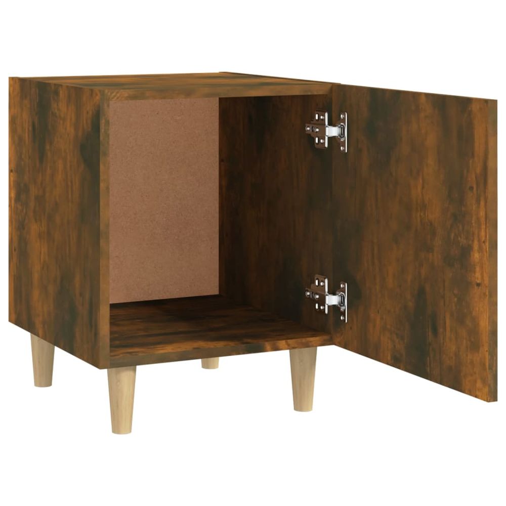 Bedside Cabinet Smoked Oak Engineered Wood vidaXL - Bedside Table from vidaXL
