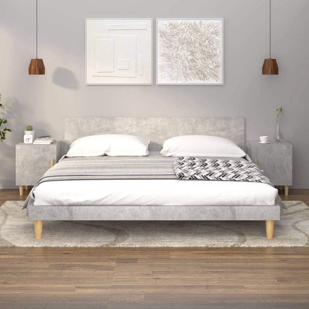 Bedside Cabinet Smoked Oak Engineered Wood vidaXL - Bedside Table from vidaXL