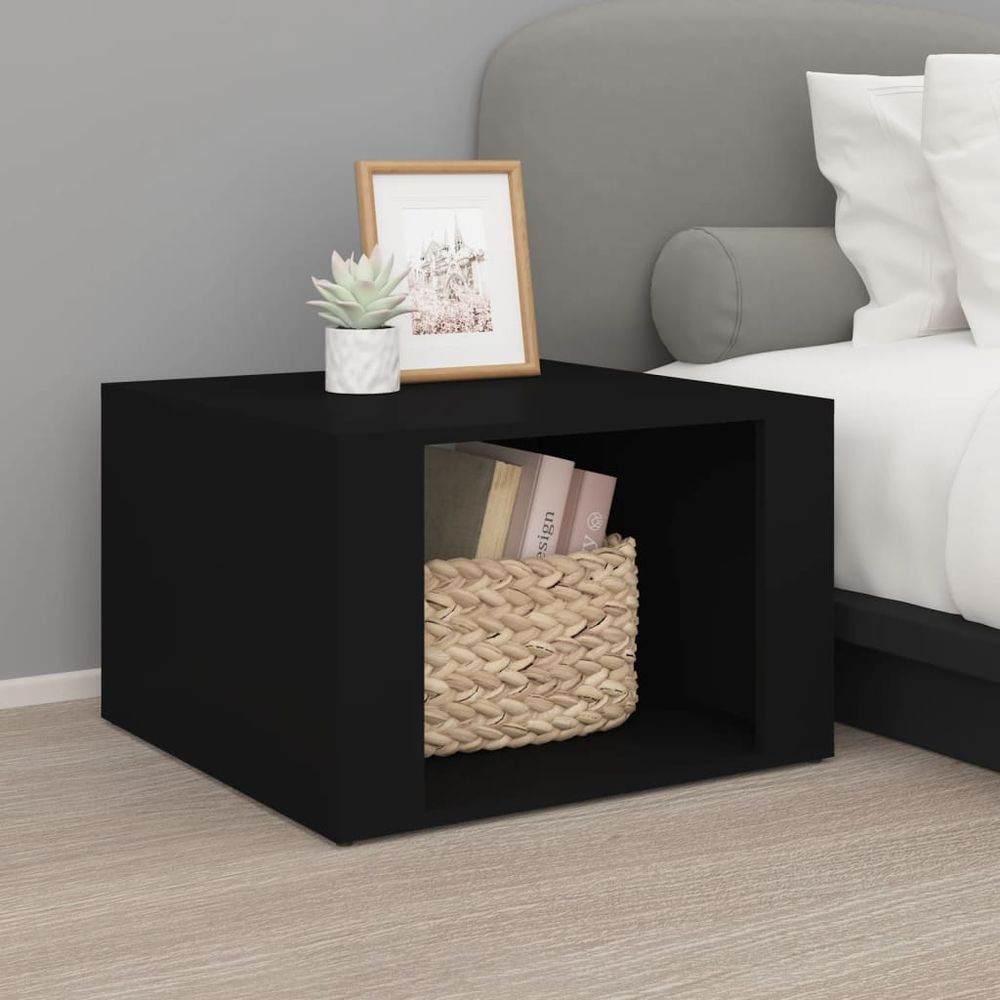 Bedside Table White 57x55x36 cm vidaXL Engineered Wood - Bedside Table from vidaXL
