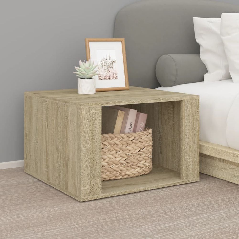 Bedside Table White 57x55x36 cm vidaXL Engineered Wood - Bedside Table from vidaXL