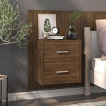 Wall-mounted Bedside Cabinet Brown Oak - Bedside Table from vidaXL