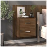 Wall-mounted Bedside Cabinet Brown Oak - Bedside Table from vidaXL