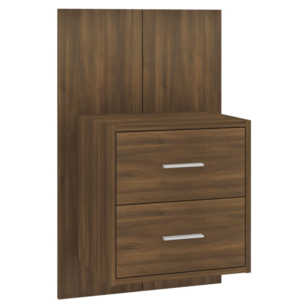 Wall-mounted Bedside Cabinet Brown Oak - Bedside Table from vidaXL