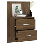 Wall-mounted Bedside Cabinet Brown Oak - Bedside Table from vidaXL
