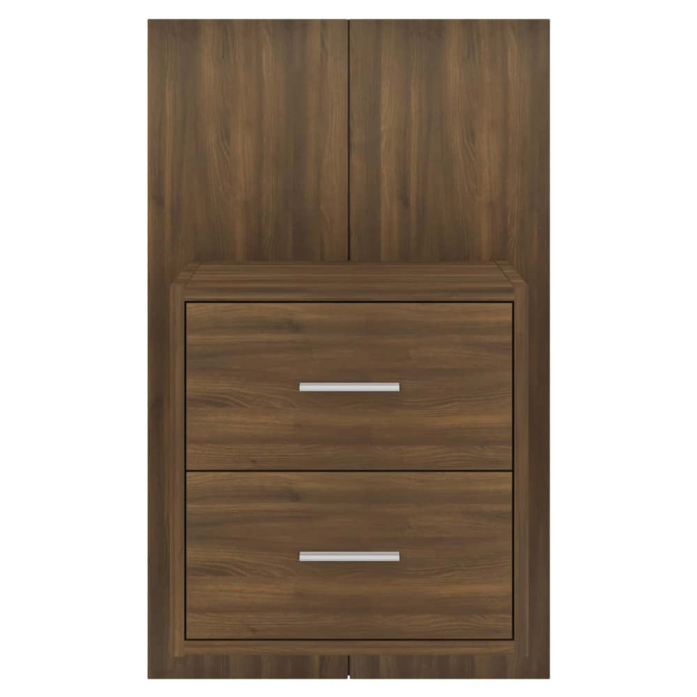 Wall-mounted Bedside Cabinet Brown Oak - Bedside Table from vidaXL