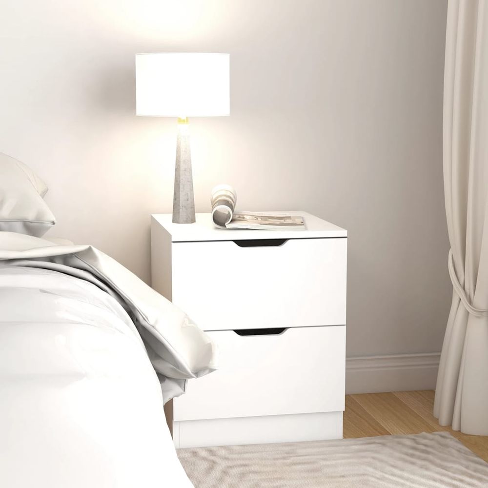 Bedside Cabinet White 40x40x50 cm vidaXL Engineered Wood - Bedside Table from vidaXL