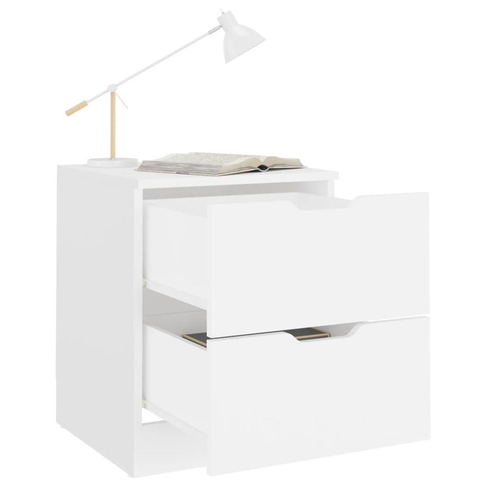 Bedside Cabinet White 40x40x50 cm vidaXL Engineered Wood - Bedside Table from vidaXL