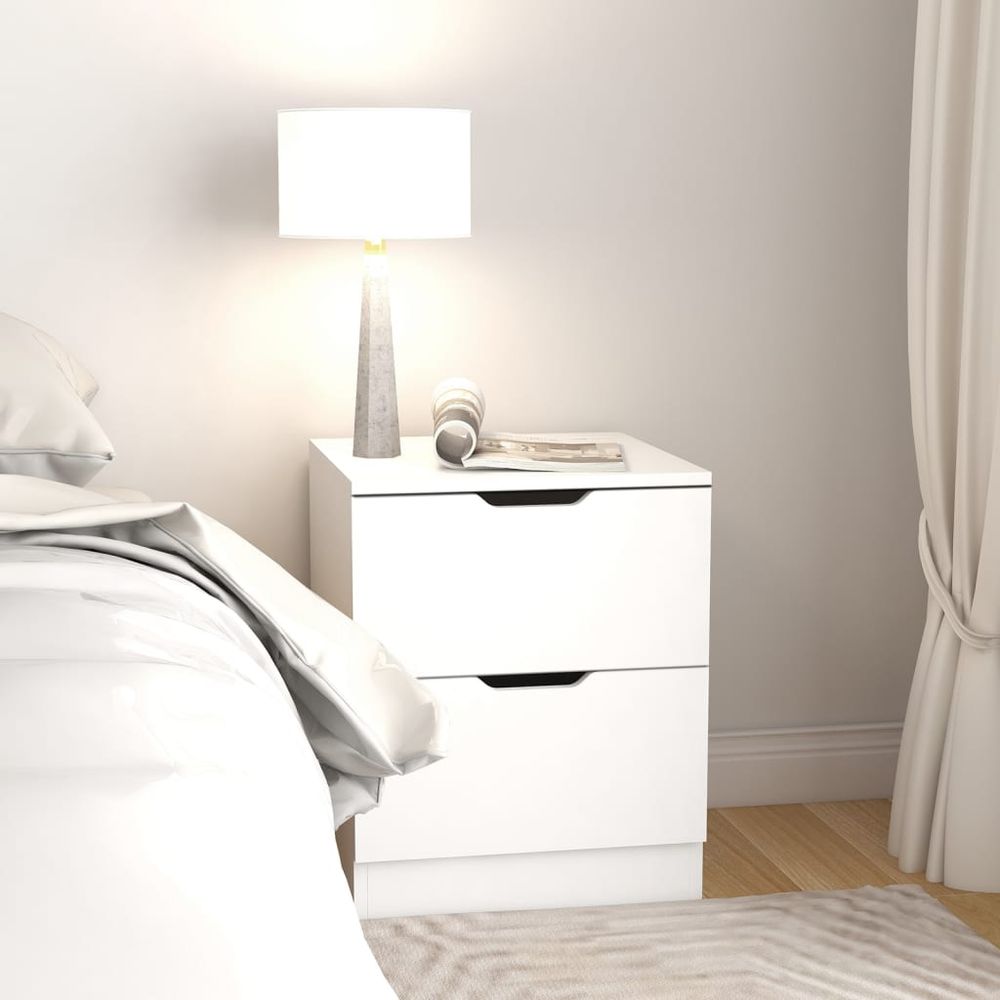 Bedside Cabinet White 40x40x50 cm vidaXL Engineered Wood - Bedside Table from vidaXL