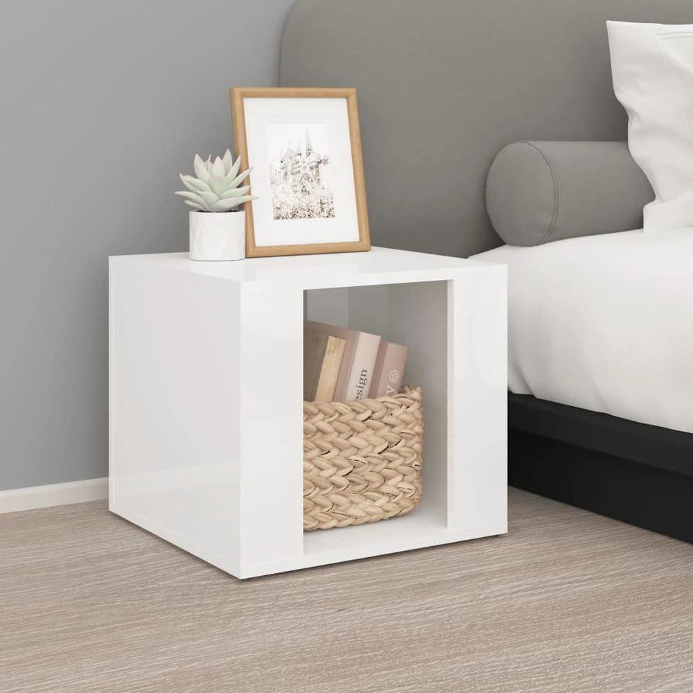 Bedside Table White 41x40x36 cm vidaXL Engineered Wood by vidaXL