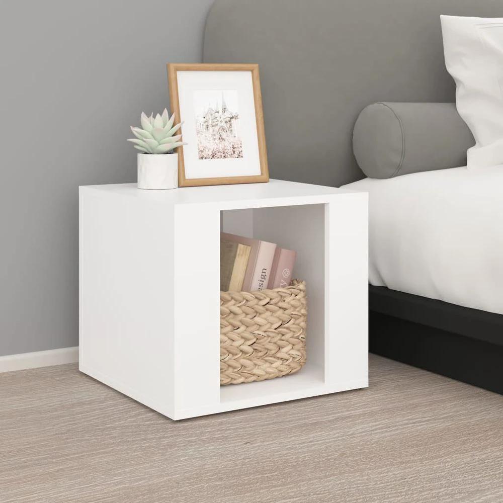 Bedside Table White 41x40x36 cm vidaXL Engineered Wood by vidaXL