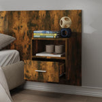 Wall-mounted Bedside Cabinet Smoked Oak - Bedside Table from vidaXL