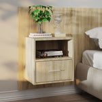 Wall-mounted Bedside Cabinet Smoked Oak - Bedside Table from vidaXL