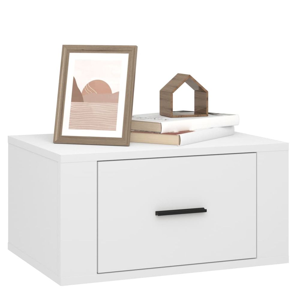 Wall-mounted Bedside Cabinet White 50x36x25 cm - Bedside Table from vidaXL