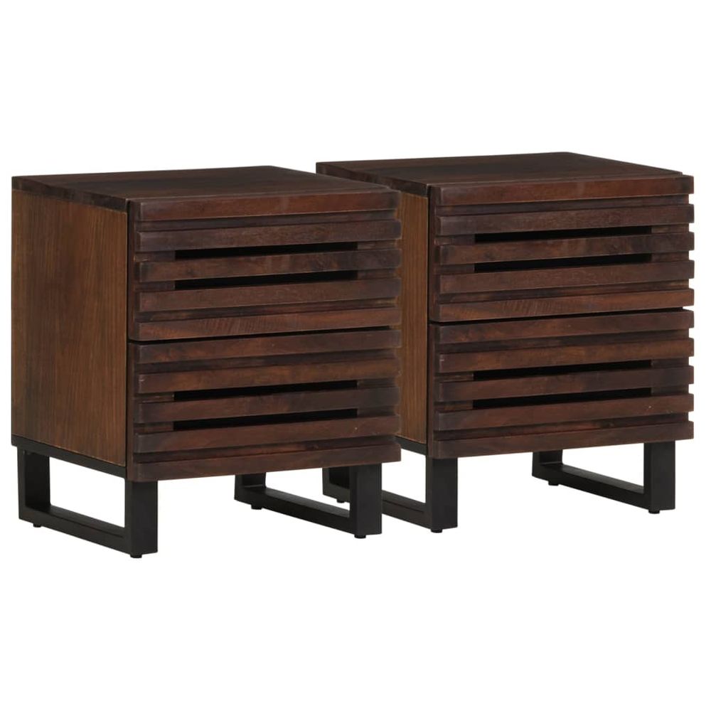 Bedside Cabinets 2 pcs 40x33x46 cm vidaXL Solid Wood Mango - Bedside Table from vidaXL