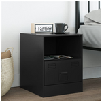 Bedside Cabinet Black 34.5x39x44 cm vidaXL Steel by vidaXL