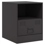 Bedside Cabinet Black 34.5x39x44 cm vidaXL Steel by vidaXL
