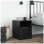 Bedside Cabinet Black 34.5x39x44 cm vidaXL Steel by vidaXL