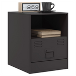 Bedside Cabinet Black 34.5x39x44 cm vidaXL Steel by vidaXL