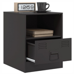 Bedside Cabinet Black 34.5x39x44 cm vidaXL Steel by vidaXL