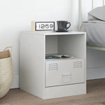 Bedside Cabinet Black 34.5x39x44 cm vidaXL Steel by vidaXL