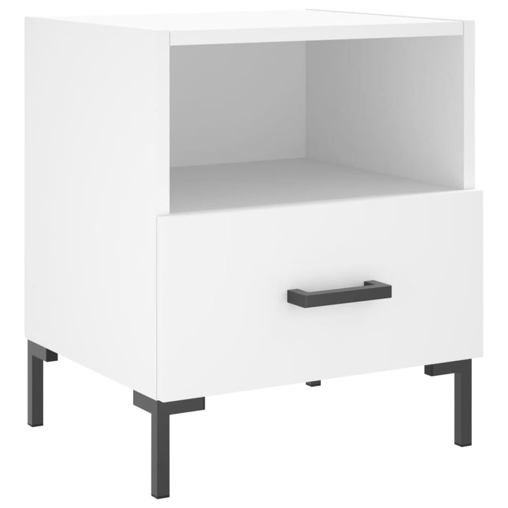 Bedside Cabinet White 40x35x47.5 cm vidaXL Engineered Wood - Bedside Table from vidaXL