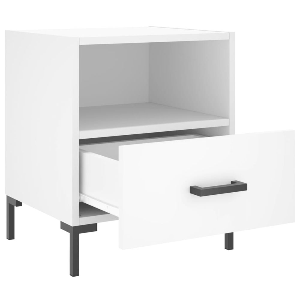 Bedside Cabinet White 40x35x47.5 cm vidaXL Engineered Wood - Bedside Table from vidaXL