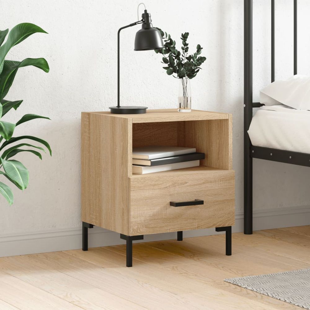 Bedside Cabinet White 40x35x47.5 cm vidaXL Engineered Wood - Bedside Table from vidaXL
