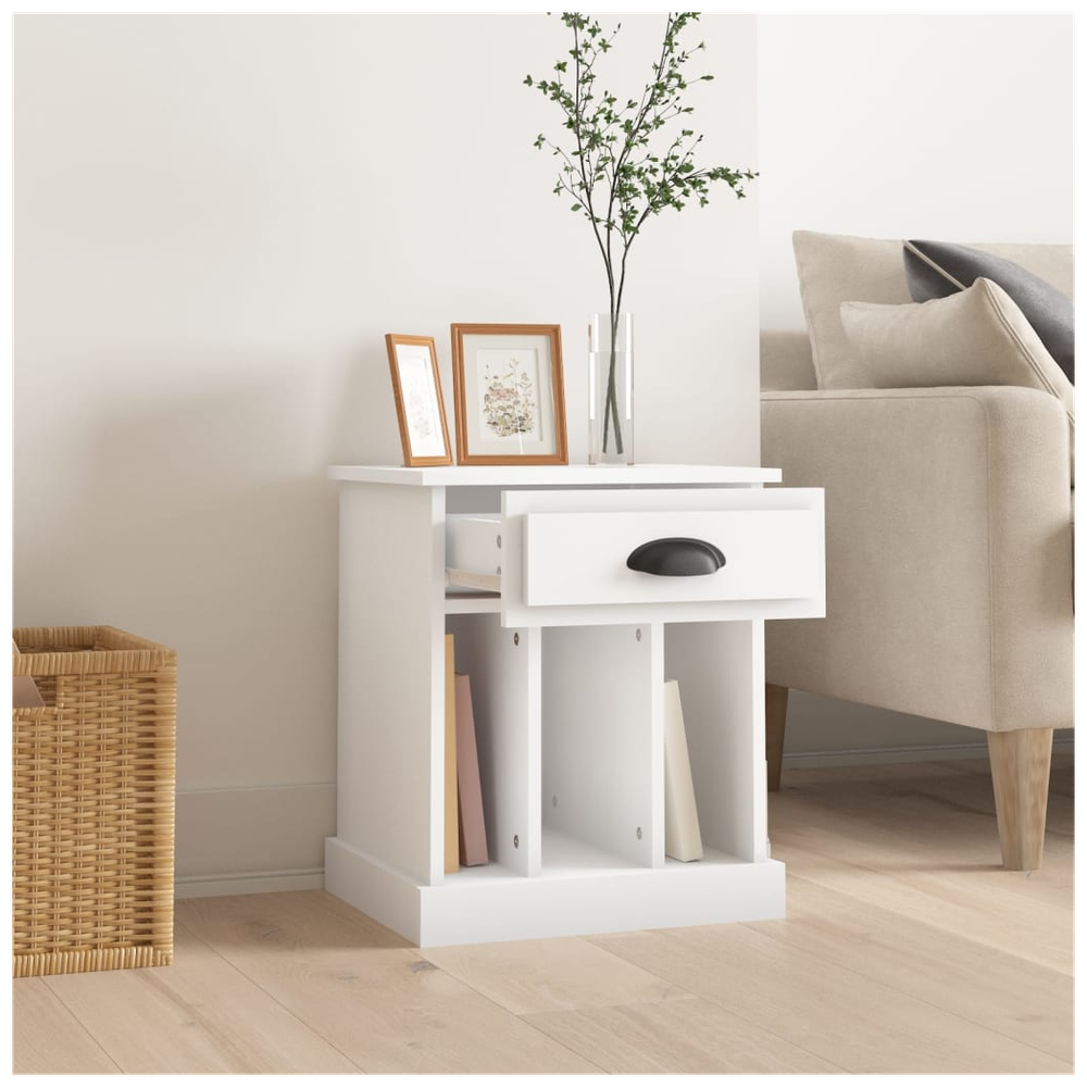 Bedside Cabinet White 43x36x50 cm vidaXL - Bedside Table from vidaXL