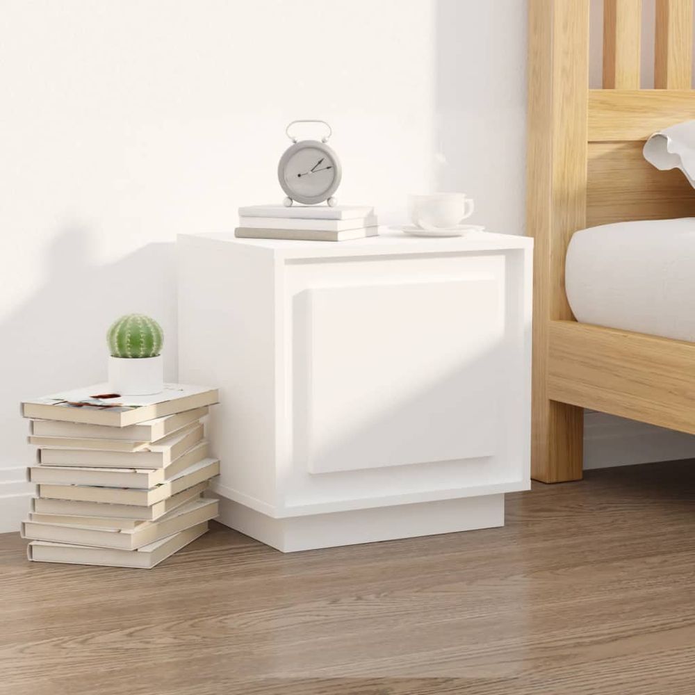 Bedside Cabinet White 44x35x45 cm vidaXL Engineered Wood - Bedside Table from vidaXL