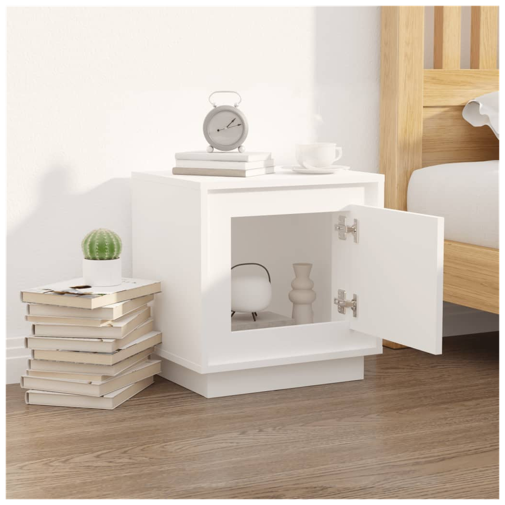 Bedside Cabinet White 44x35x45 cm vidaXL Engineered Wood - Bedside Table from vidaXL