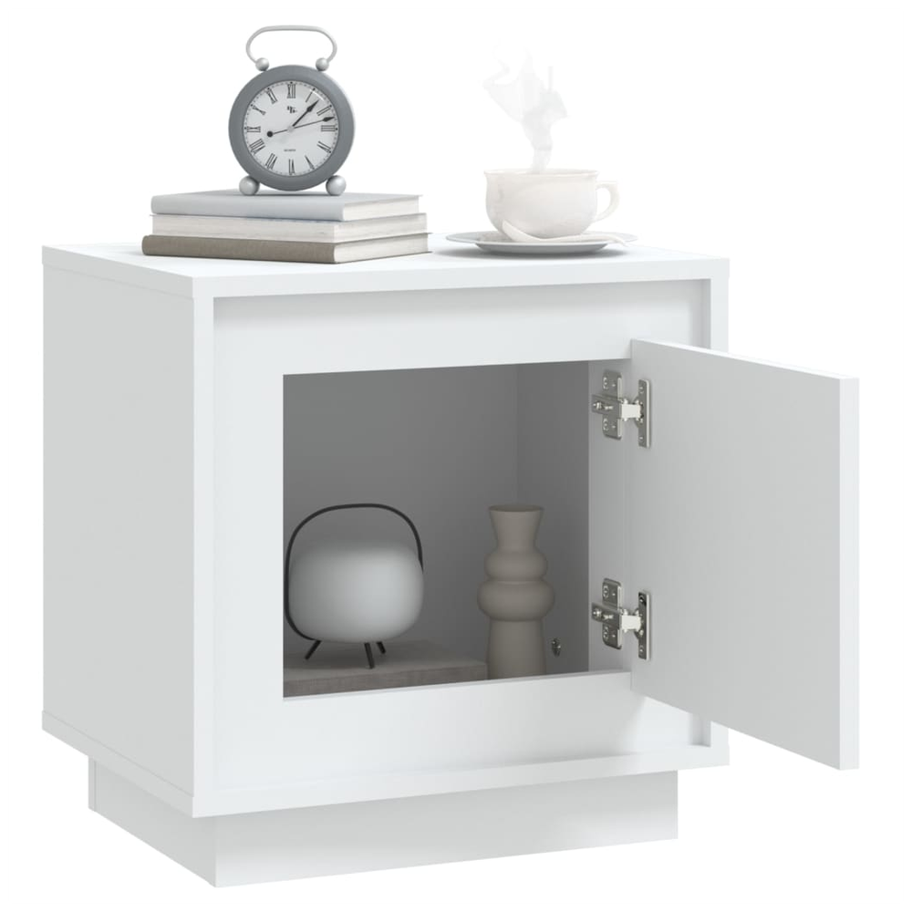 Bedside Cabinet White 44x35x45 cm vidaXL Engineered Wood - Bedside Table from vidaXL
