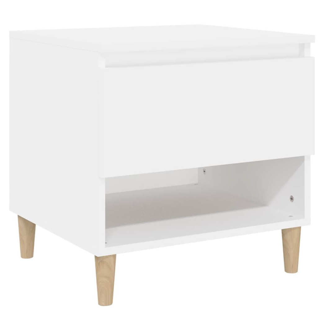Bedside Table White 50x46x50 vidaXL Engineered Wood - Bedside Table from vidaXL